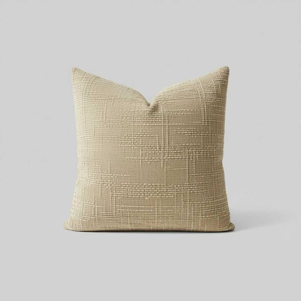 Chenille-Kissenbezug mit Bambusstruktur | Dekoratives Accessoire