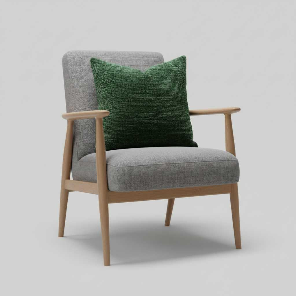 Chenille-Kissenbezug mit Bambusstruktur | Dekoratives Accessoire