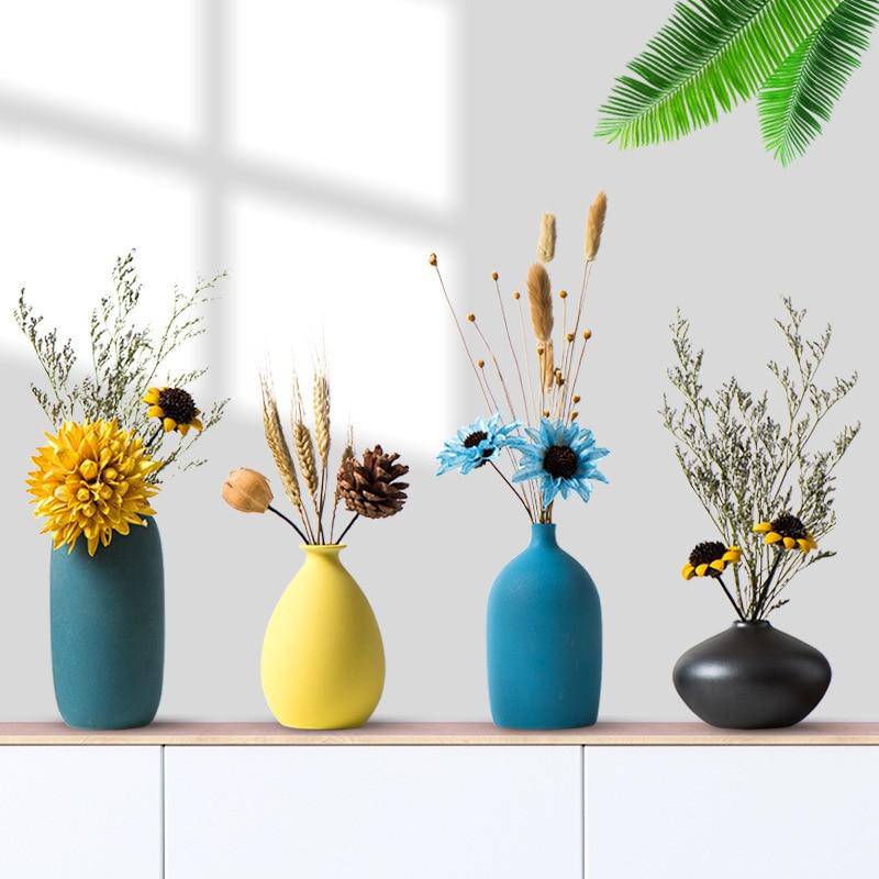 Farbenfrohe Keramikvase | Moderne Tischvase im Japanischen Stil 3