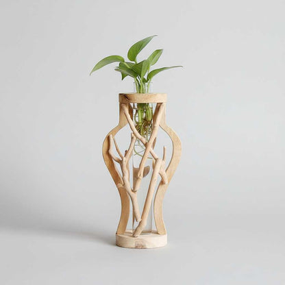 Holzvase Natur | Einzigartige Pflanzenpräsentation aus Holz