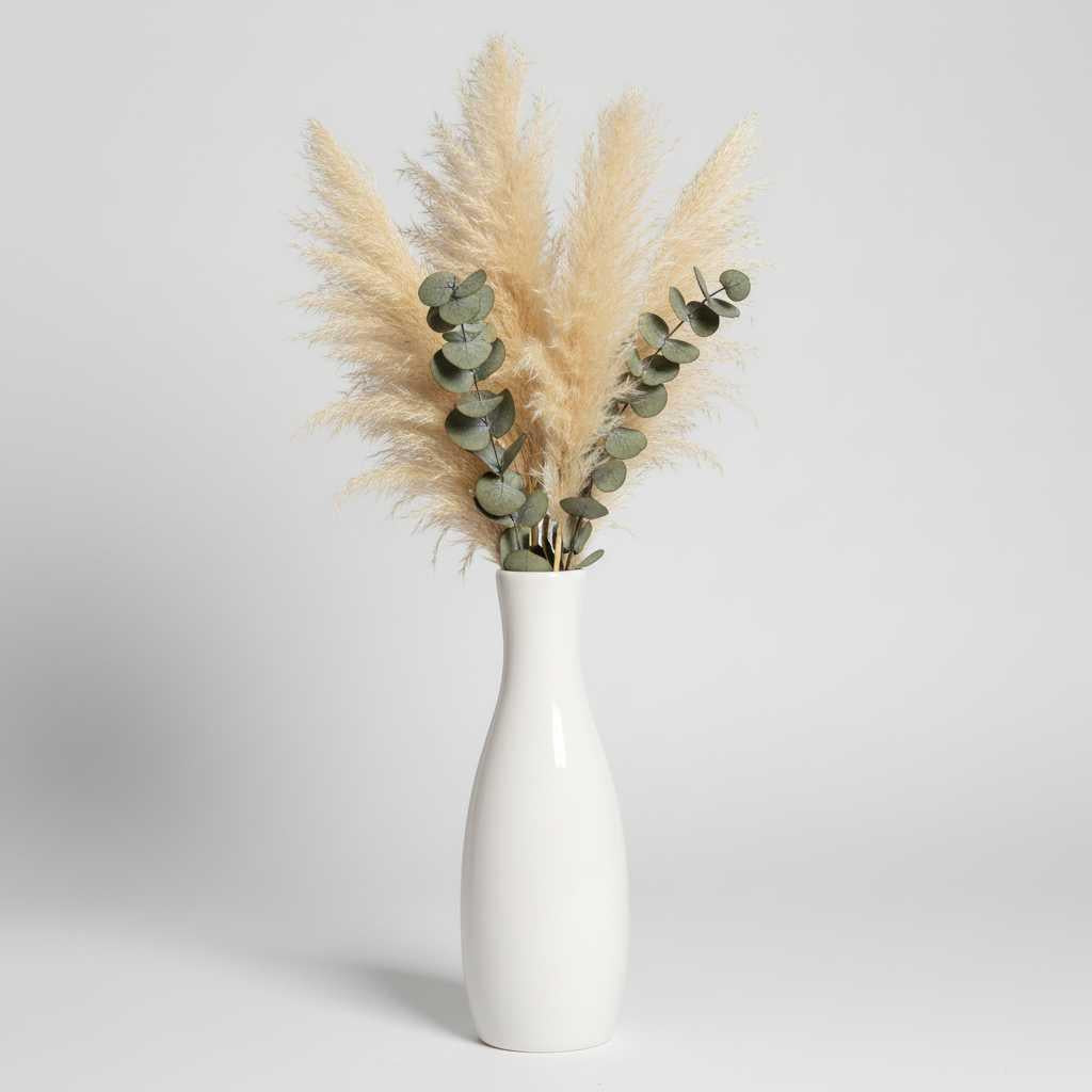Moderne Keramikvase | Runde Bodenvase für Blumenarrangements