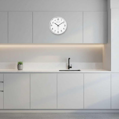 Moderne Runde Wanduhr Weiß | Stille Wanduhr für Wohnzimmer