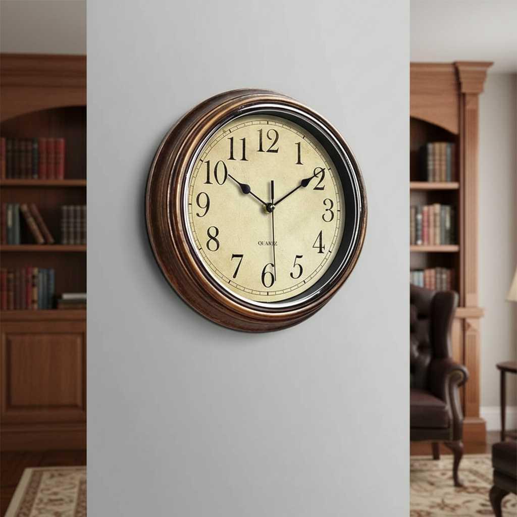 Stille Vintage-Wanduhr | Europäische Wanddekoration 30,5 cm