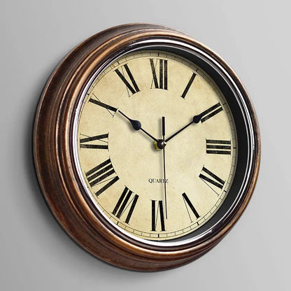 Stille Vintage-Wanduhr | Europäische Wanddekoration 30,5 cm 10