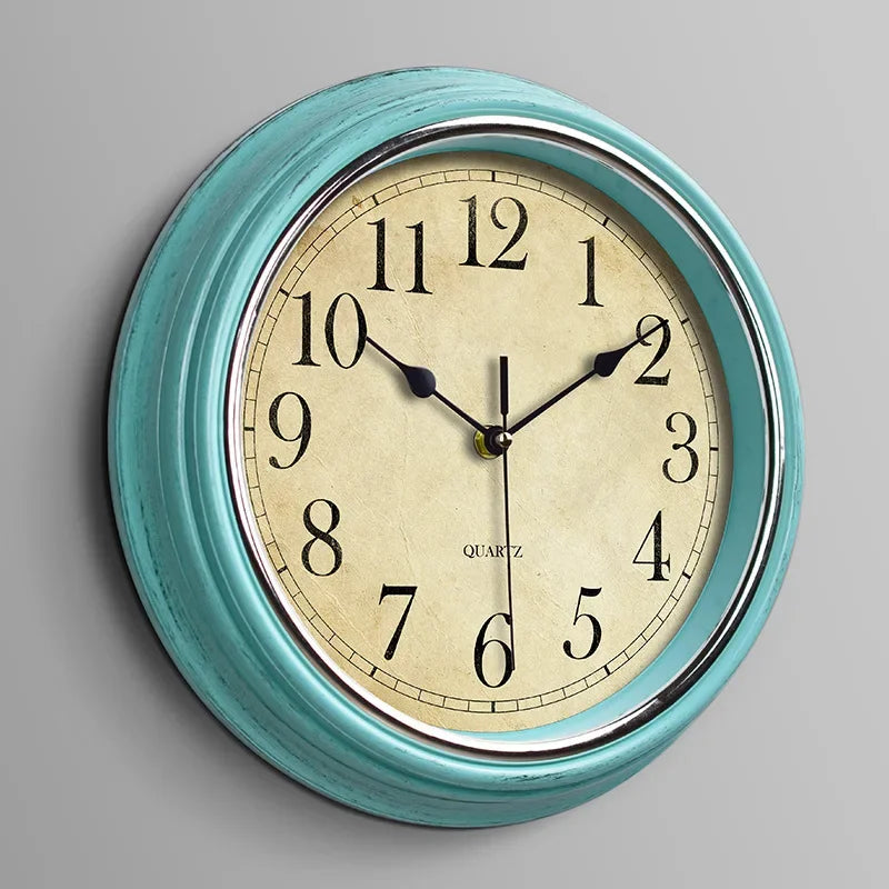 Stille Vintage-Wanduhr | Europäische Wanddekoration 30,5 cm 12