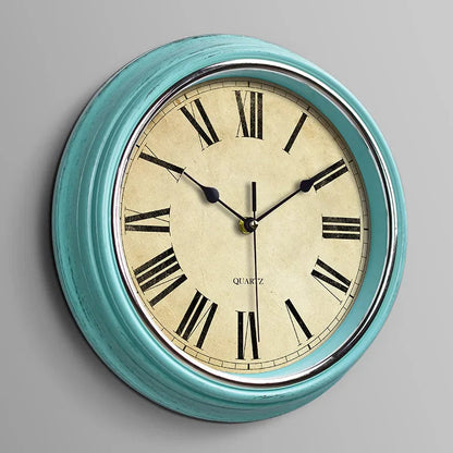 Stille Vintage-Wanduhr | Europäische Wanddekoration 30,5 cm 13