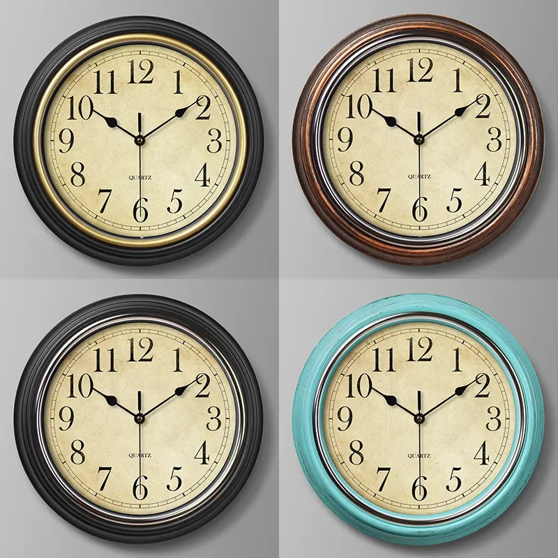 Stille Vintage-Wanduhr | Europäische Wanddekoration 30,5 cm 6