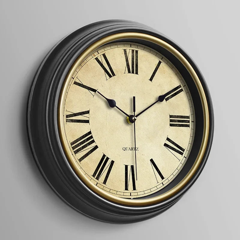 Stille Vintage-Wanduhr | Europäische Wanddekoration 30,5 cm 8