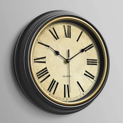 Stille Vintage-Wanduhr | Europäische Wanddekoration 30,5 cm 8
