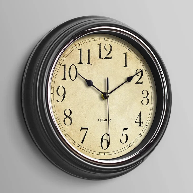 Stille Vintage-Wanduhr | Europäische Wanddekoration 30,5 cm 9