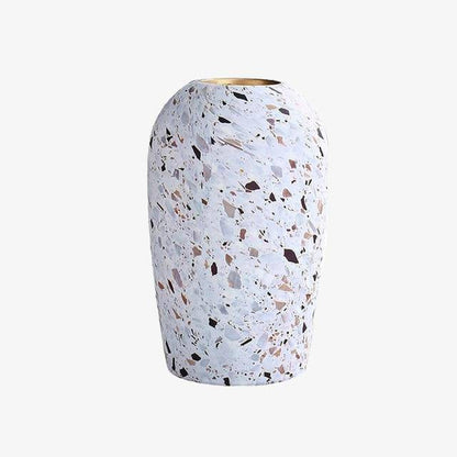 Weiße Keramikvase im Terrazzo-Stil | Blumenvase für Tisch 1